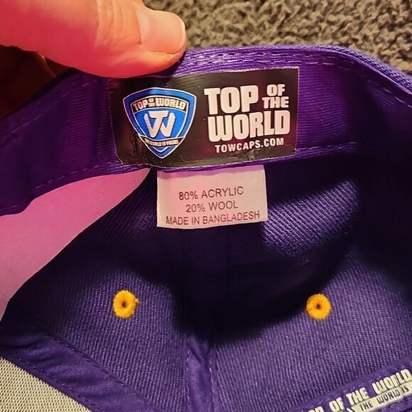 Top of the World LSU Purple Baseball Velcro Hat - New - Picture 8 of 8
